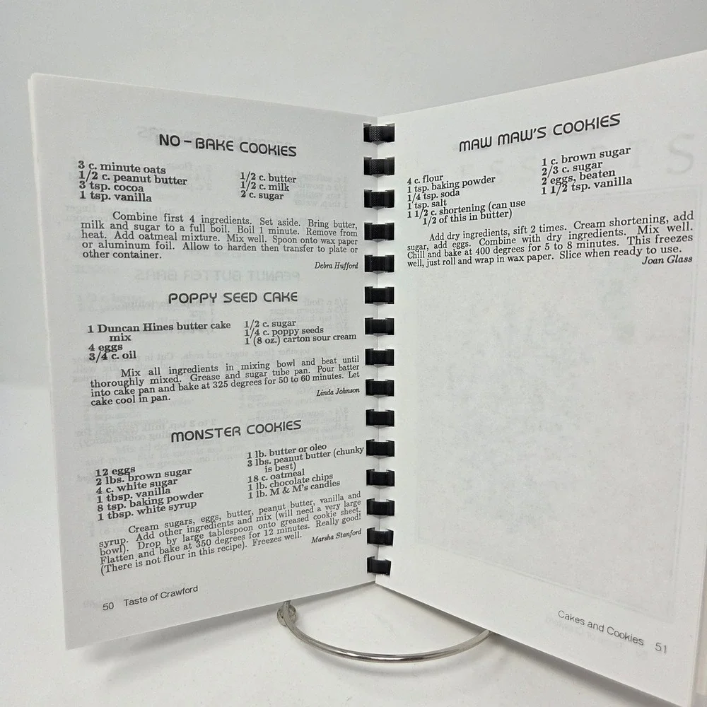 Taste of Crawford Texas Community Cookbook Spiral Bound Benefit Recipes 21454